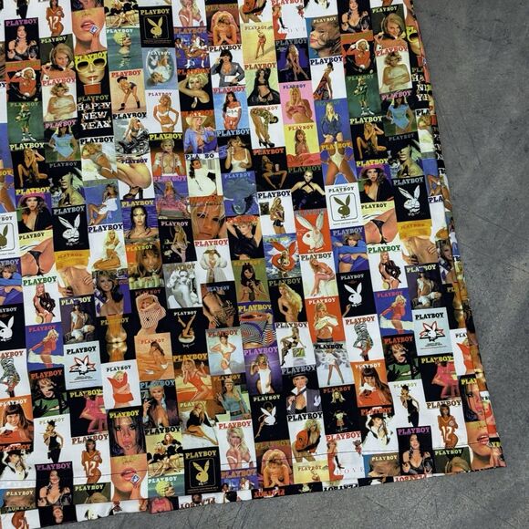 Playboy Shirt Men Size Large All Over Collage Cover Magazine Centerfold - Picture 12 of 14